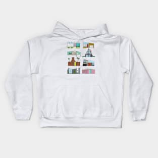 Mid mod houses Kids Hoodie